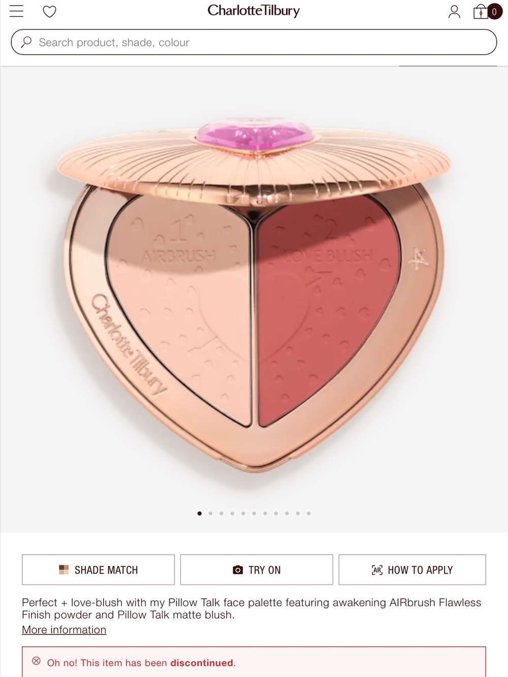 Charlotte Tilbury Soulmate’s Face Palette — Pillow Talk Flawless Peach